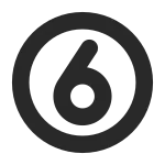 Number 6 Circle SVG Icon